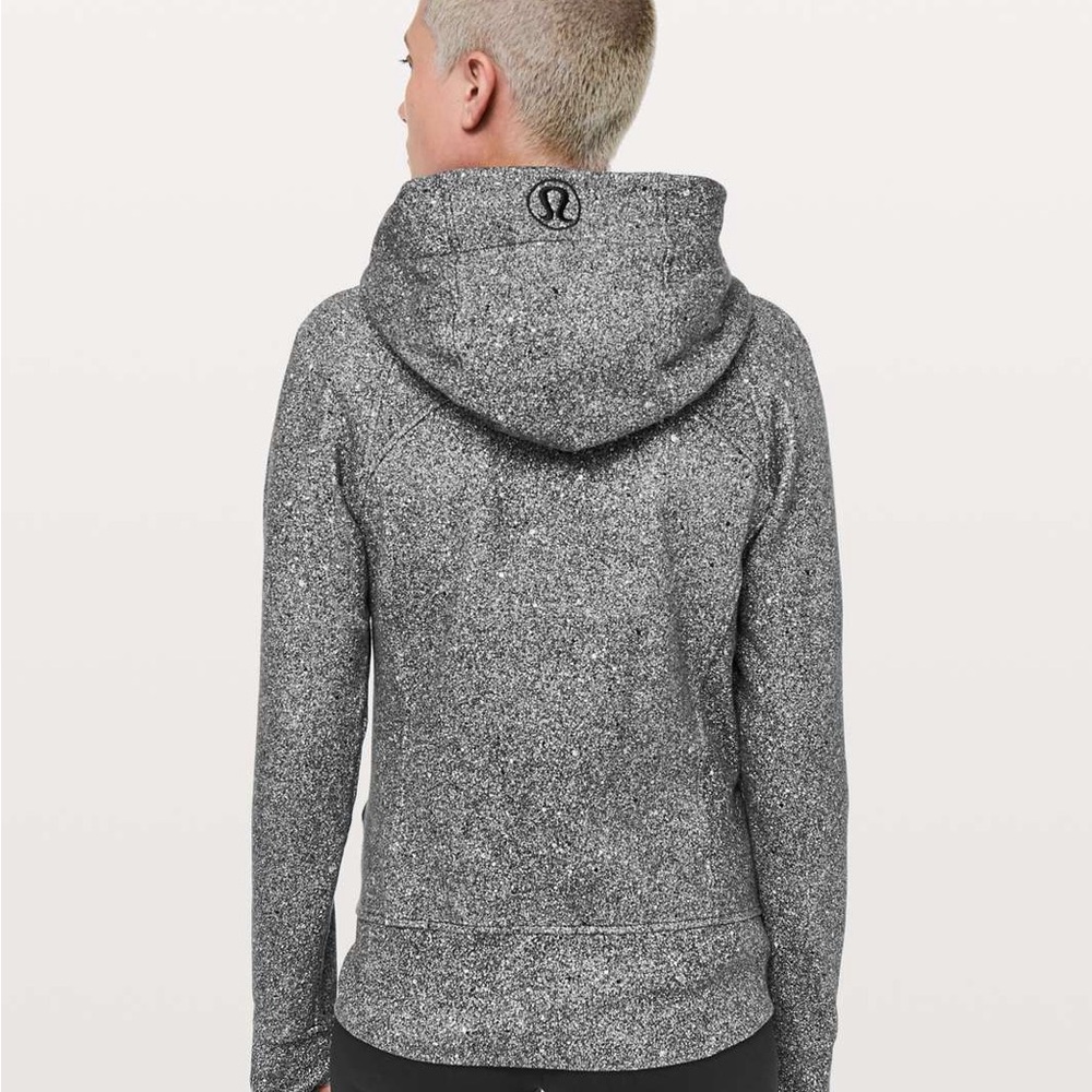 Lululemon Scuba Hoodie Luminesce Splatter White Black Size 4 Fleece